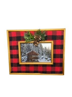 Drexel Heritage Buffalo Plaid Christmas Picture Frame 6x4 Holiday Cabin Decor